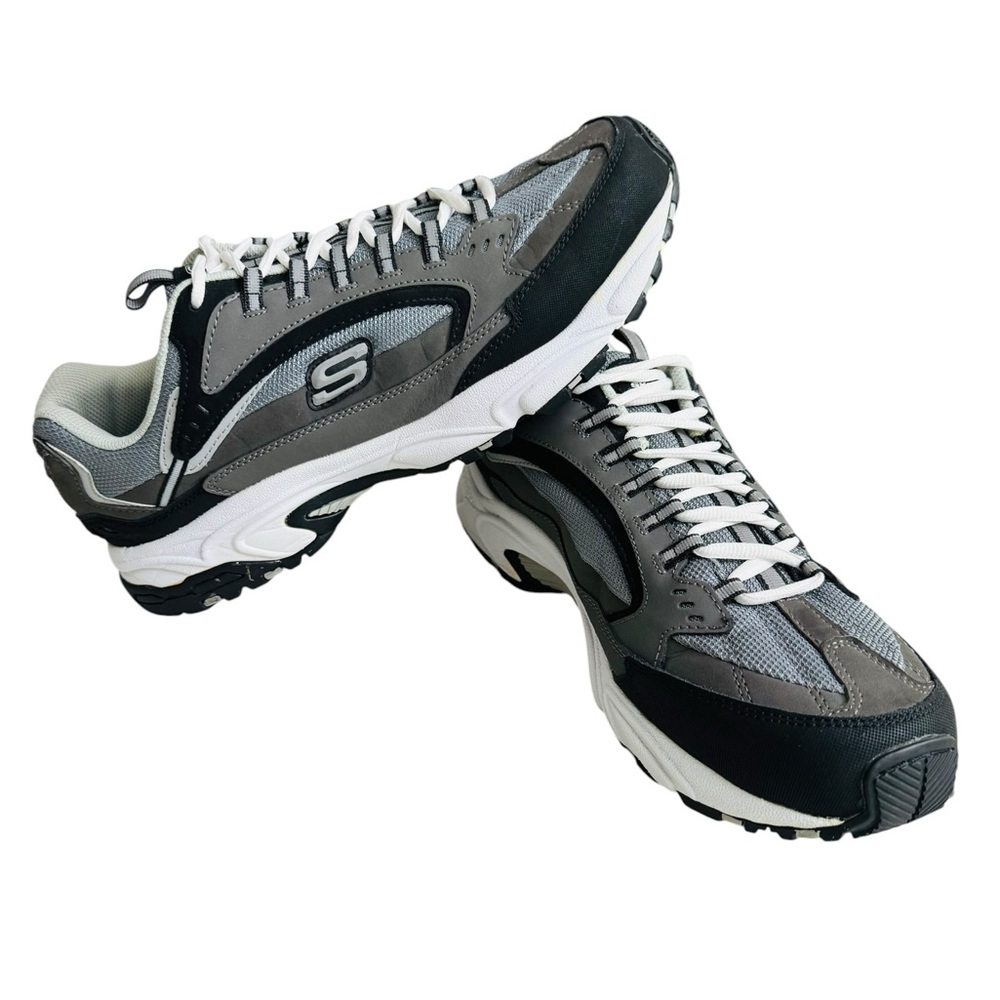 Skechers Memory Foam Men’s Size 13 Gray Black Walking Athletic Sneakers EU 47.5